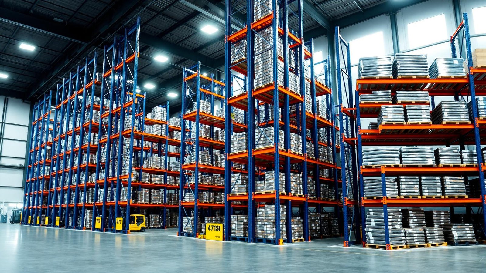 Industrial warehouse with pallet racking